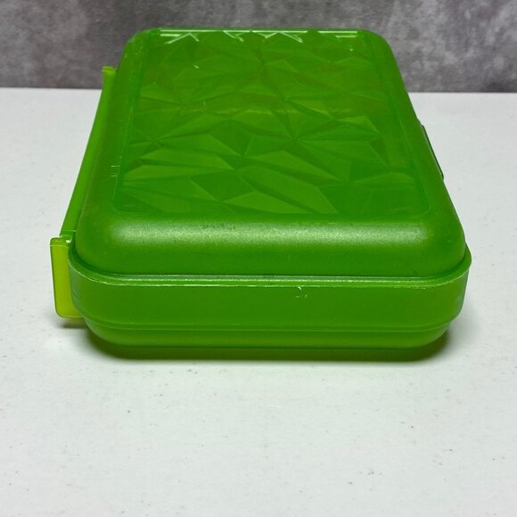 Green Thingamabox Pencil School Box Geometric Texture Lid USA Made - Picture 4 of 14